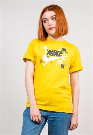 VINTAGE 90'S BRIGHT YELLOW NIKE SPORTS T-SHIRT