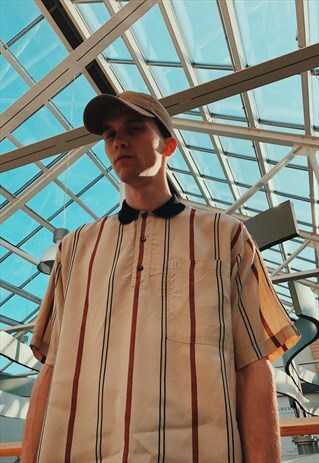 VINTAGE 90S BEIGE STRIPED SHIRT