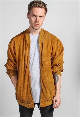 VINTAGE OVERSIZED SUEDE BOMBER JACKET