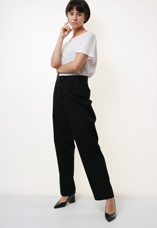 90S VINTAGE GIANNI VERSACE WOOL STRAIGHT TROUSERS 1742