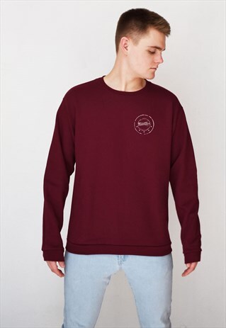 BURGUNDY 5 EMBLEM (WHITE) SWEATSHIRT