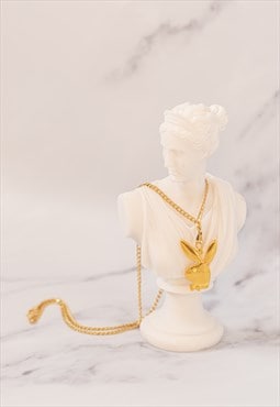 18k Gold Plated Playboy Bunny Chain Necklace 