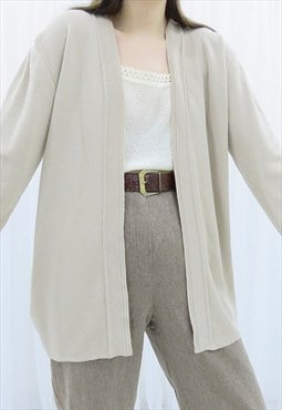 90s Vintage Beige Cardigan (Size L)