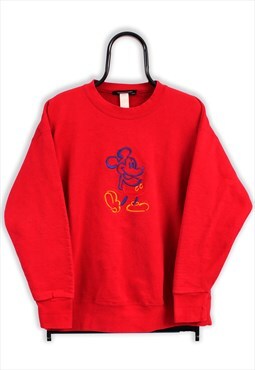 Disney Vintage Red Mickey Mouse Sweatshirt Womens