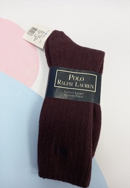 Polo Ralph Lauren Socks Maroon Brown Knit