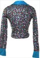 VINTAGE SEQUINED MULTI-COLOUR FESTIVAL TOP - S