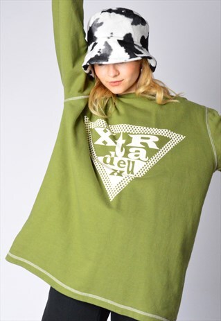 VINTAGE 90S LIME GREEN GRAPHIC SWEATSHIRT