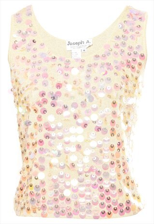Vintage Sequined Sweater Vest - M