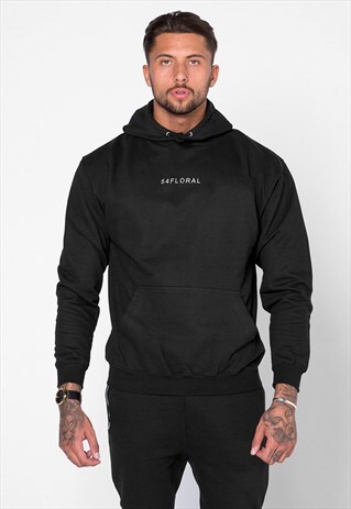 TAG TEXT PULLOVER HOODY - BLACK
