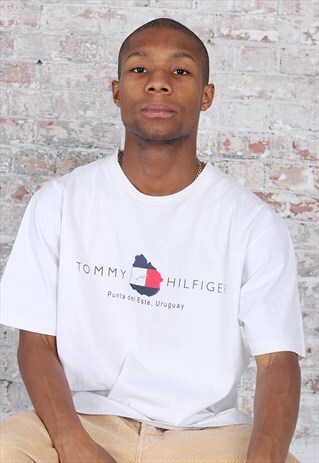 VINTAGE TOMMY HILFIGER BIG LOGO T-SHIRT WHITE
