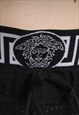 VINTAGE VERSACE HIGH WAISTED SHEER TROUSERS - BLACK