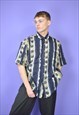 VINTAGE TWO COLOUR GRAPHIC ABSTRACT SHORT SLEEVE SHIRT