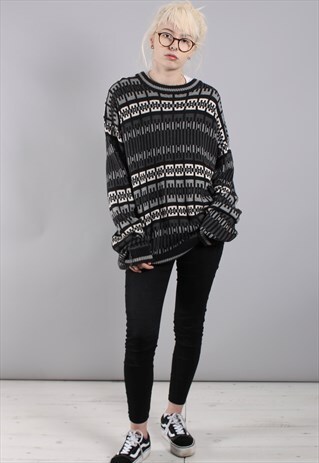 VINTAGE ABSTRACT CRAZY PATTERN JUMPER