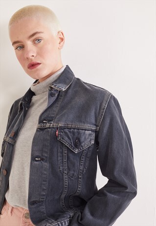 VINTAGE LEVI'S DENIM JACKET FADED BLACK