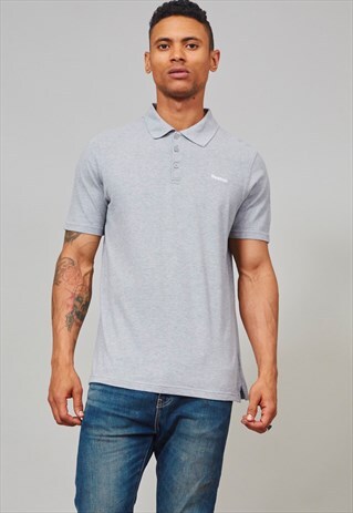 VINTAGE 80'S MARL GREY POLO REEBOK T-SHIRT
