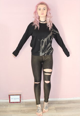 black and gold striped pants