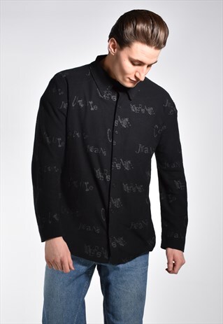 VINTAGE 90S VERSACE JEANS COUTURE REPEAT PRINT SHIRT