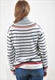 VINTAGE KNITWEAR V NECK STRIPED JUMPER