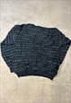 VINTAGE KNITTED JUMPER ABSTRACT PATTERNED GRANDAD SWEATER