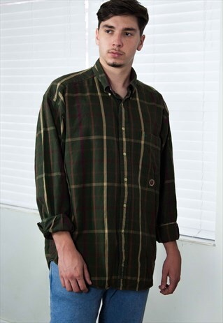 VINTAGE TOMMY HILFIGER FLANNEL SHIRT LOGO 90S XL 16.3