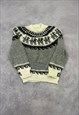 Vintage Knitted Jumper Llama Patterned Chunky Knit Sweater
