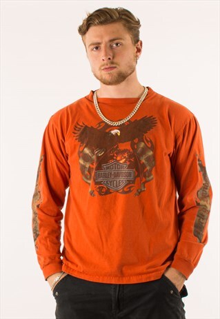 VINTAGE 90S GREY HARLEY DAVIDSON T-SHIRT TEE