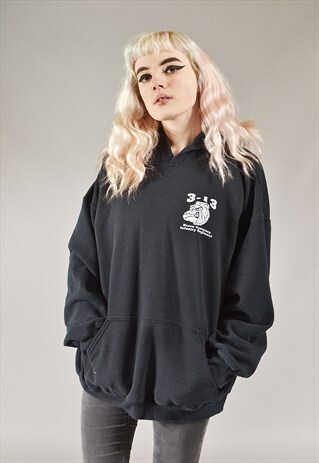 VINTAGE BRAVO BULLDOG HOODIE BLACK