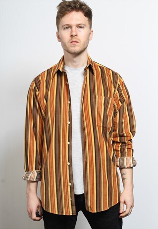 VINTAGE CORDUROY STRIPED CORD SHIRT