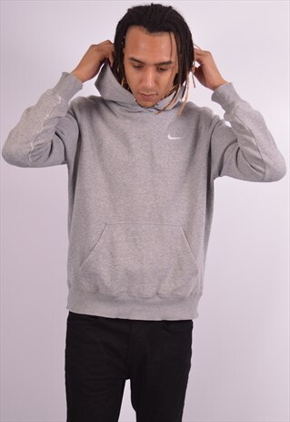 NIKE MENS VINTAGE HOODIE JUMPER LARGE GREY 90S