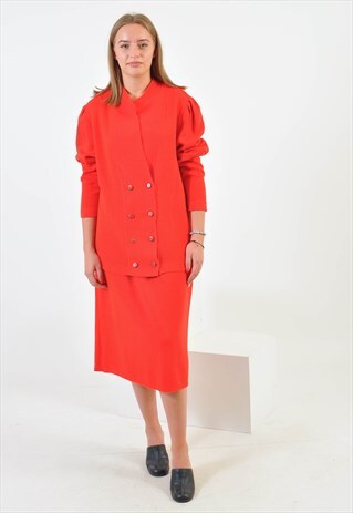 VINTAGE JACKET AND SKIRT CO-ORDINATES IN RED