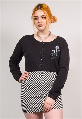 HARLEY-DAVIDSON Y2K 90'S BLACK ROSE PRINT TEXAS T-SHIRT