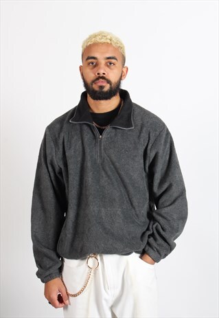 VINTAGE NAUTICA 1/4 ZIP FLEECE GREY