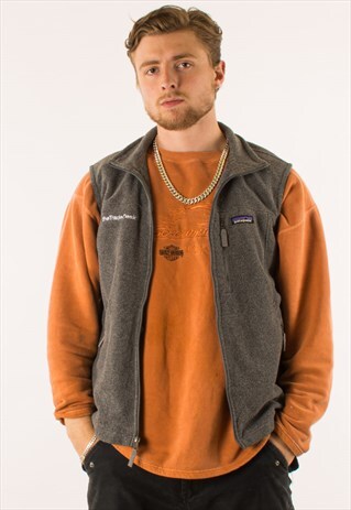 VINTAGE GREY PATAGONIA FULL ZIP GILET FLEECE
