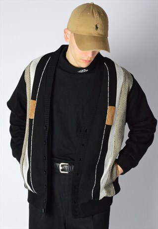 VINTAGE 90S BLACK CARDIGAN