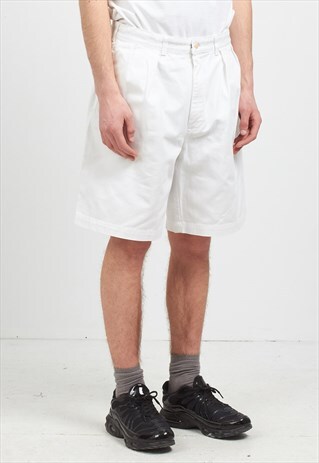VINTAGE RETRO WHITE POLO RALPH LAUREN DENIM SHORTS