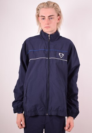 NIKE MENS VINTAGE TRACKSUIT TOP JACKET LARGE BLUE 90S