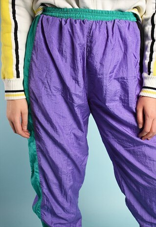 VINTAGE 90'S RETRO SPORTS TRACKSUIT BOTTOMS JOGGERS PANTS