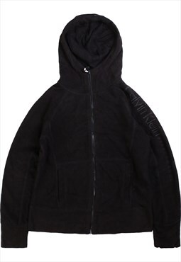 Vintage  Calvin Klein Hoodie Full Zip Up Fleece Black Small