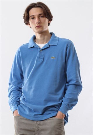 VINTAGE MENS LACOSTE TOP POLO SHIRT LONG SLEEVE