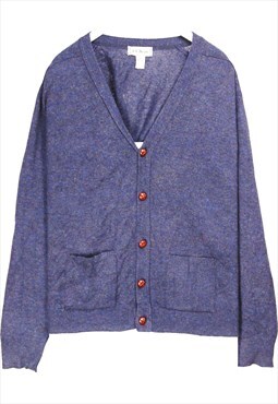 L.L.Bean 90's Button Up Knitted Cardigan Large Blue