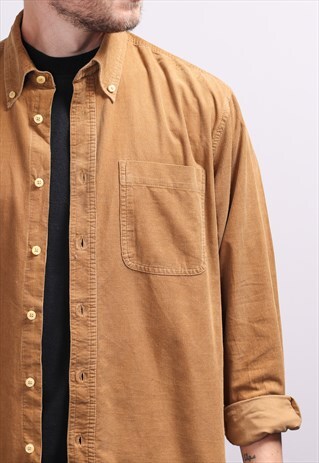 VINTAGE CORDUROY CORD SHIRT BROWN