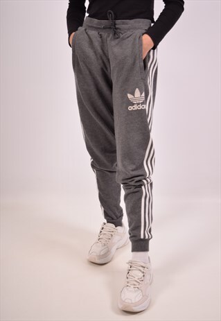 VINTAGE ADIDAS TRACKSUIT TROUSERS JOGGERS GREY