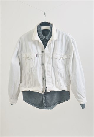VINTAGE 90S DENIM JACKET IN WHITE