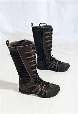 Deadstock Vintage Y2K Mustang Boxing Boots in Bronze Leather