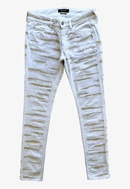 Women's Isabel Marant Embroidered Zebra Striped Jeans