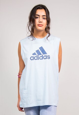 90'S VINTAGE BABY BLUE ADIDAS VEST TOP T-SHIRT