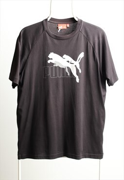 Vintage Puma Crewneck Logo T-shirt Black