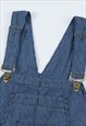 STRIPED DENIM DUNGAREES JEAN OVERALLS VERTICAL JUMPSUIT BLUE