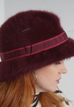 Vintage Kangol Fleece Bucket Hat Cap Purple