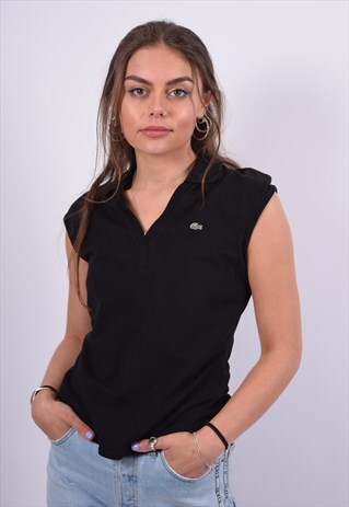 VINTAGE LACOSTE POLO SHIRT SLEEVELESS BLACK